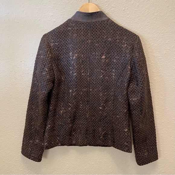 Chico’s Women’s Brown Metallic Tweed Zip Front Lined Jacket Blazer Size 0 S/4 - Picture 4 of 15